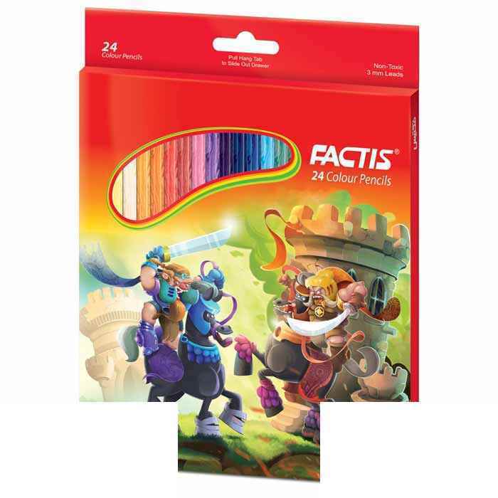 مداد رنگی24رنگ شش گوش جعبه مقوایی فکتیس